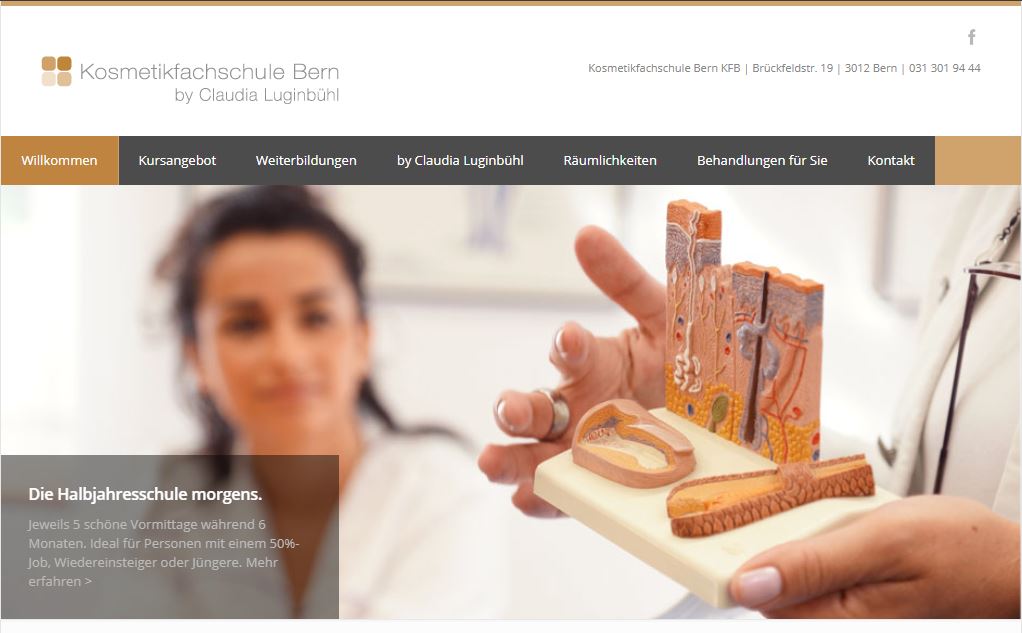 Website Kosmetikfachschule Bern