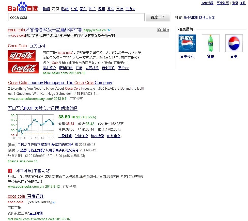 Grafik Baidu Suchabfrage
