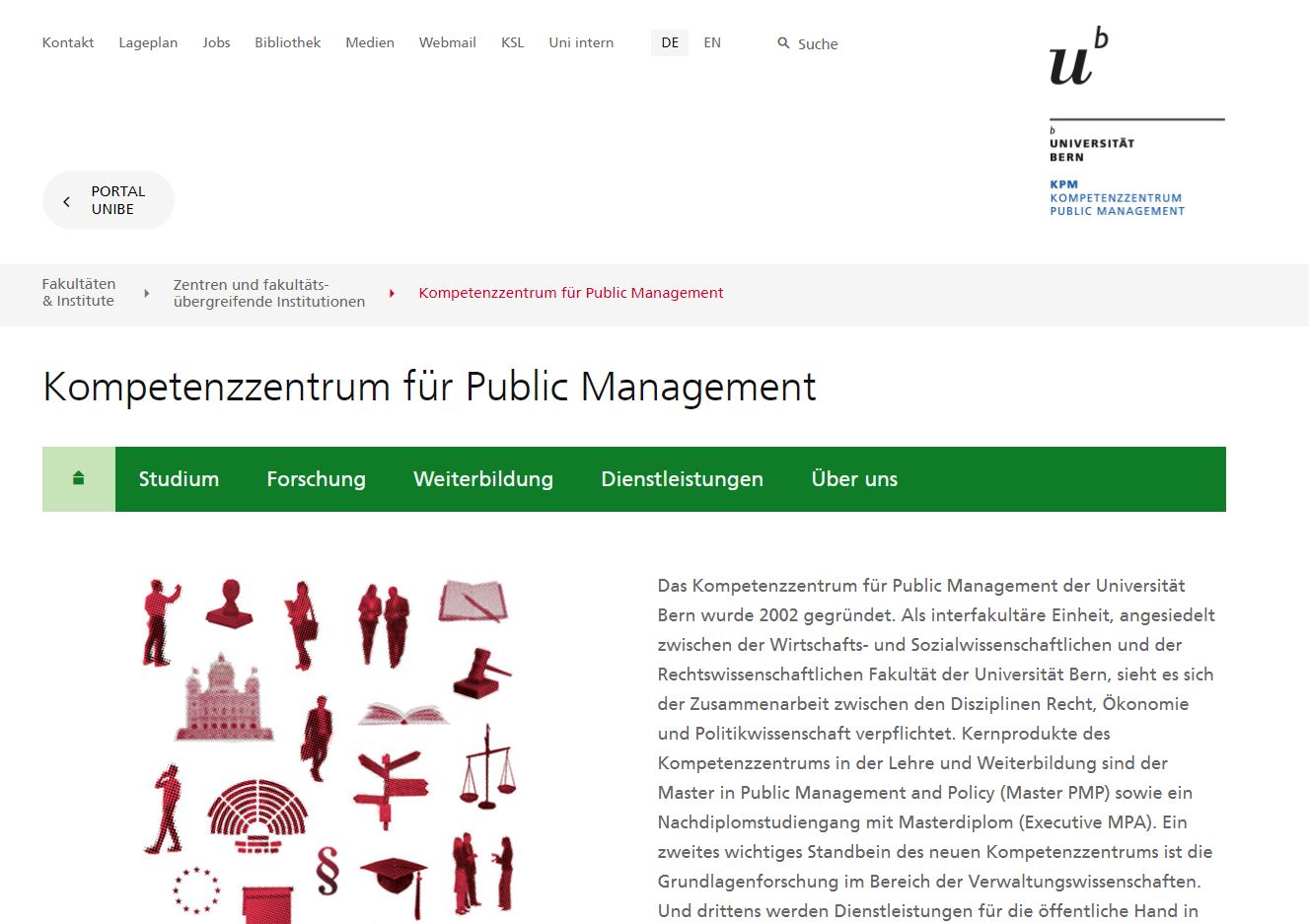 Website Universität Bern KPM