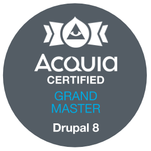 Zertifizierungs-Badge Drupal 8 Grand Master