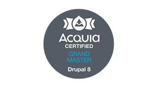 Logo ACQUIA Certified Grand Master Drupal 8
