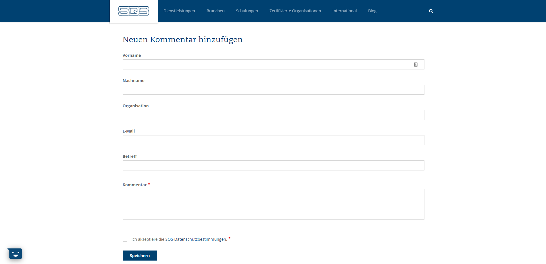 SQS Blog Kommentarfunktion