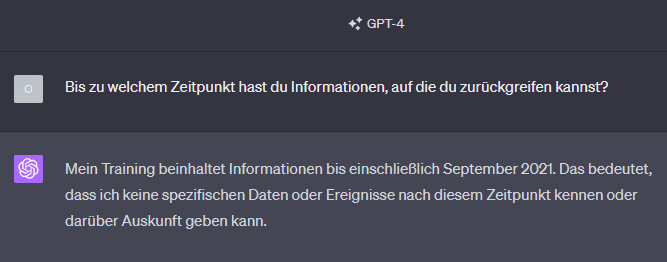 Antwort von OpenAI ChatGPT auf eine Frage