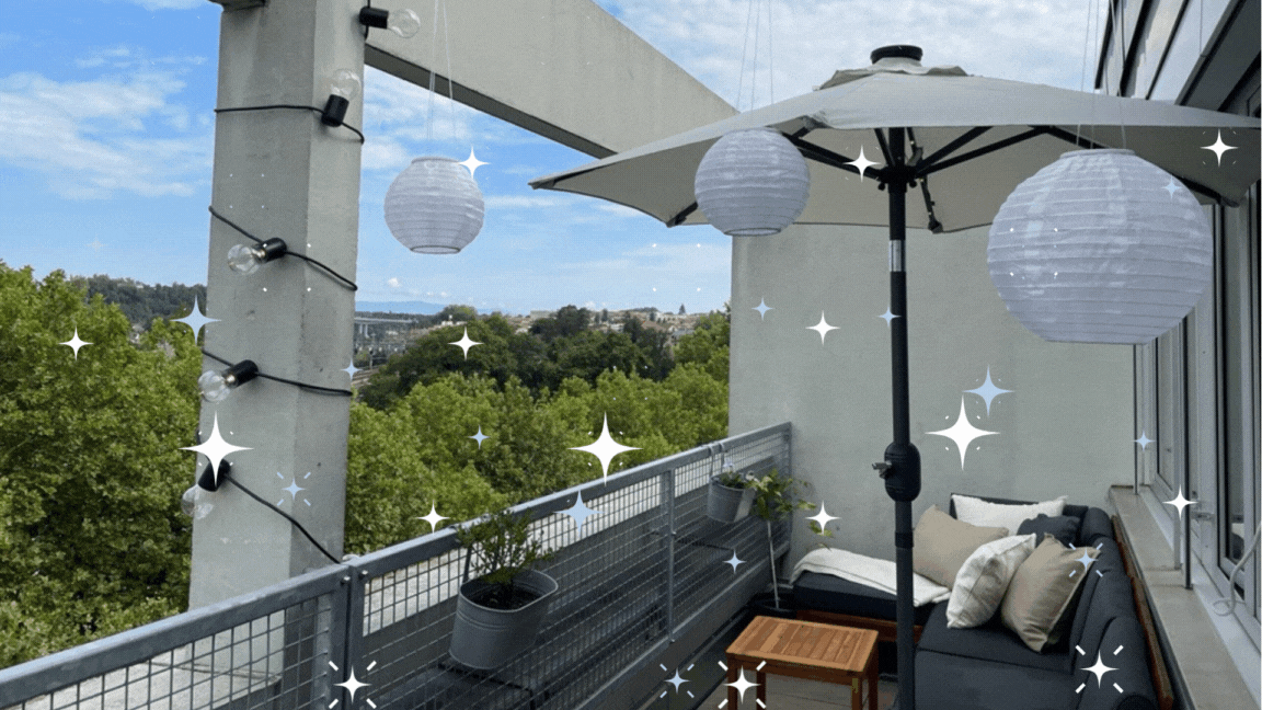 Gif-Sparkel-Terrasse iqual Terrasse mit Lounge