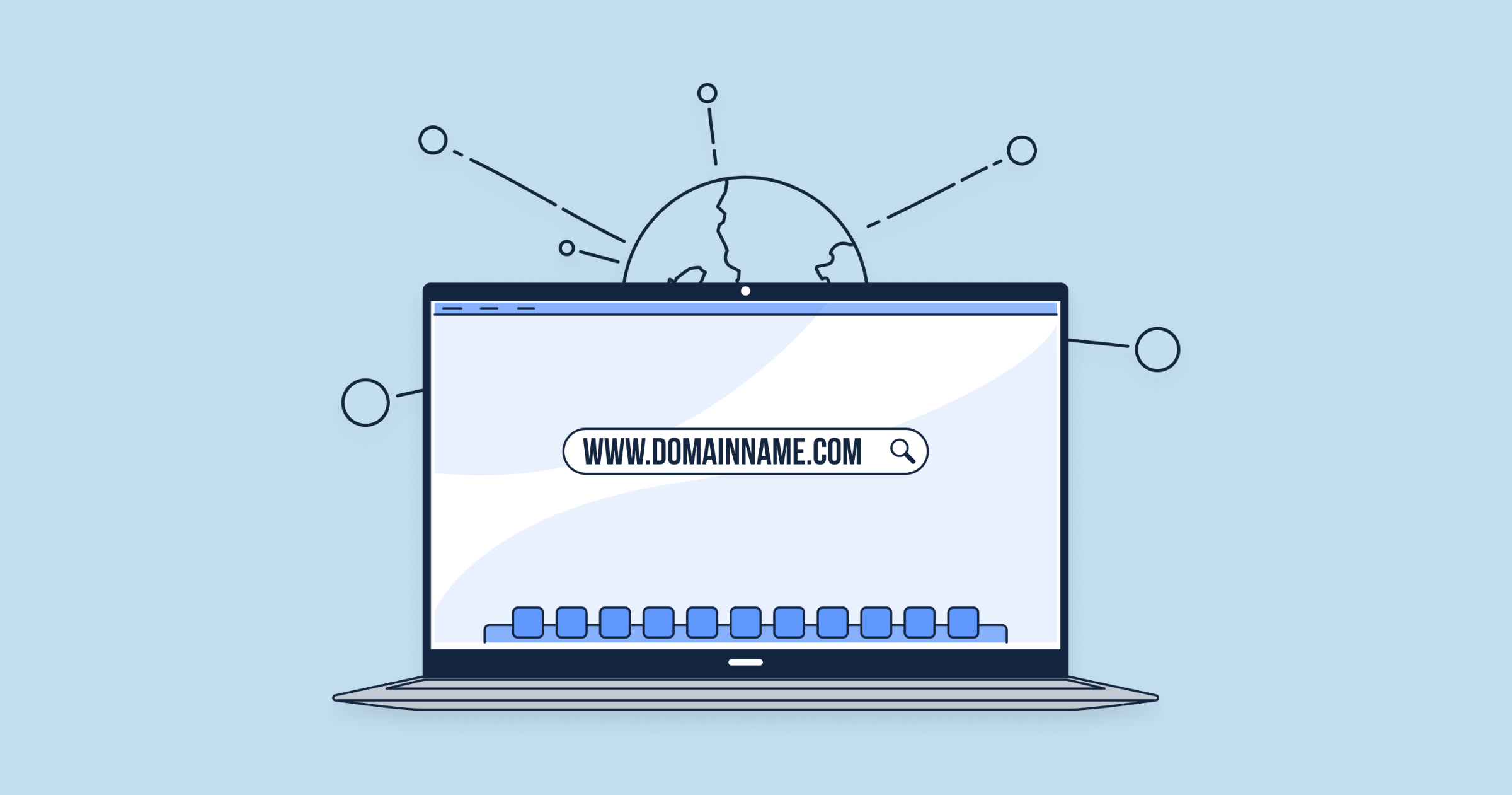 Laptop mit Domain darauf