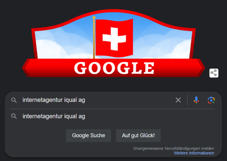 Screenshot Google Suche