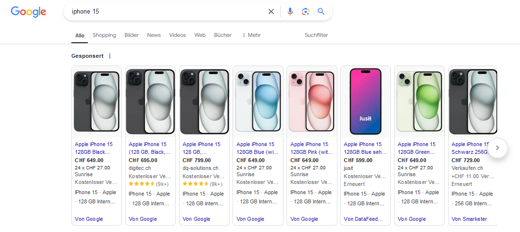 Beispiel Produktanzeigen Google Ads Beispiel Produktanzeigen Google Ads mit