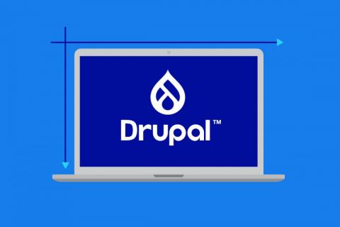 Laptop mit Durpal Logo drauf