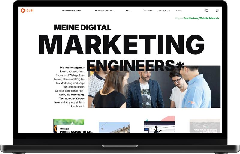 iqual-neue-Website Screenshot der Startseite der neuen Website von iqual