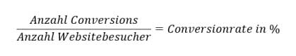 Berechnung der Conversionrate Berechnung der Conversionrate