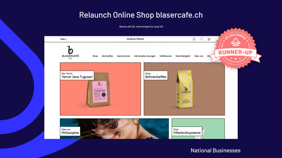 Blaser Café Shop mit Runner up Badge Blaser Café Shop mit Runner up Badge