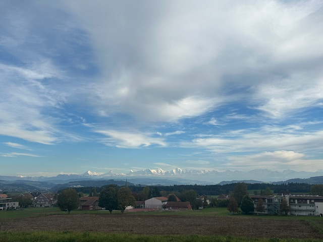 Aussicht auf die Berner Alpen von der Klinik Südhang aus