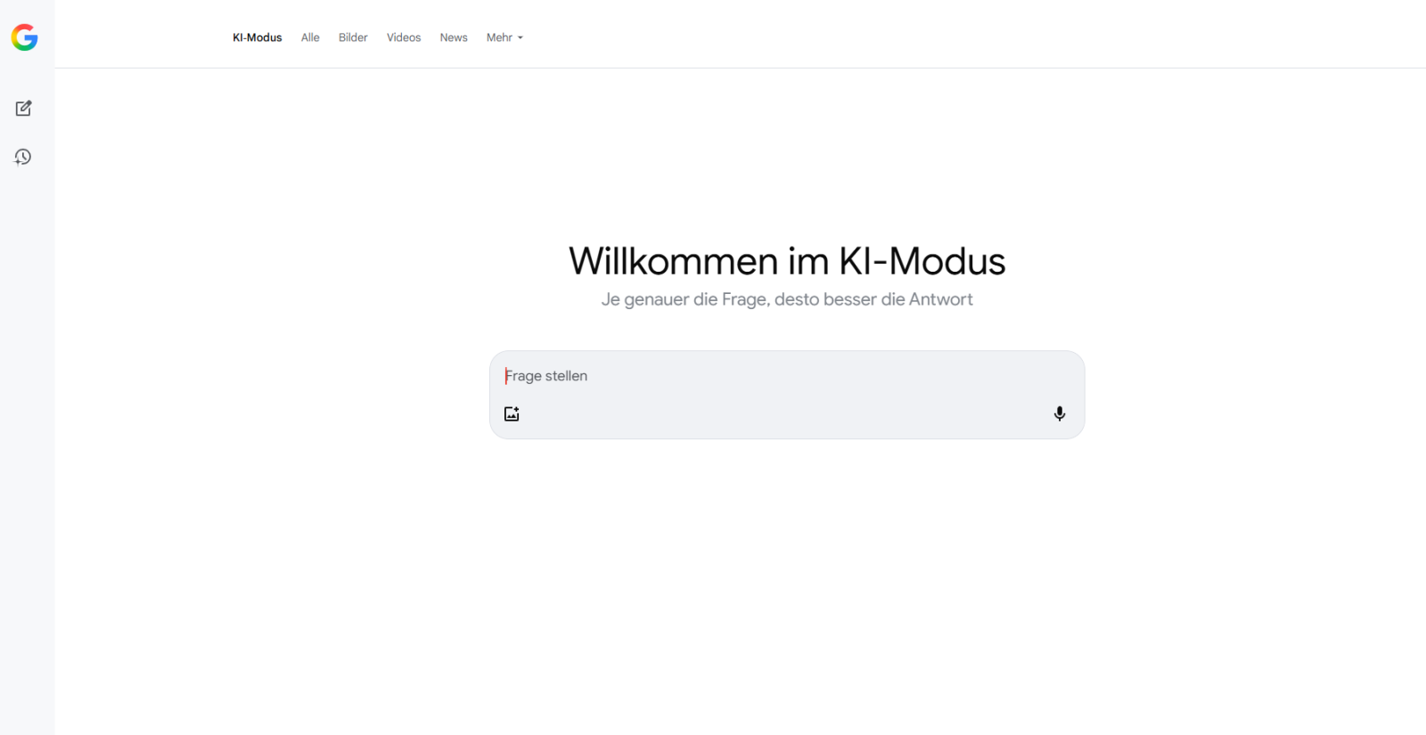 Screenshot vom Google KI-Modus mit dem Text