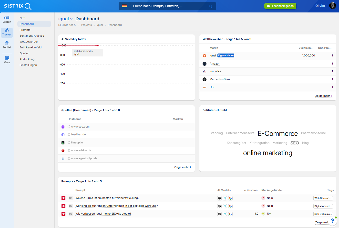 llm-tracking-sistrix-projekt-prompt-vorschlaege.png Screenshot aus Sistrix mit Projekt Prompt Vorschlägen