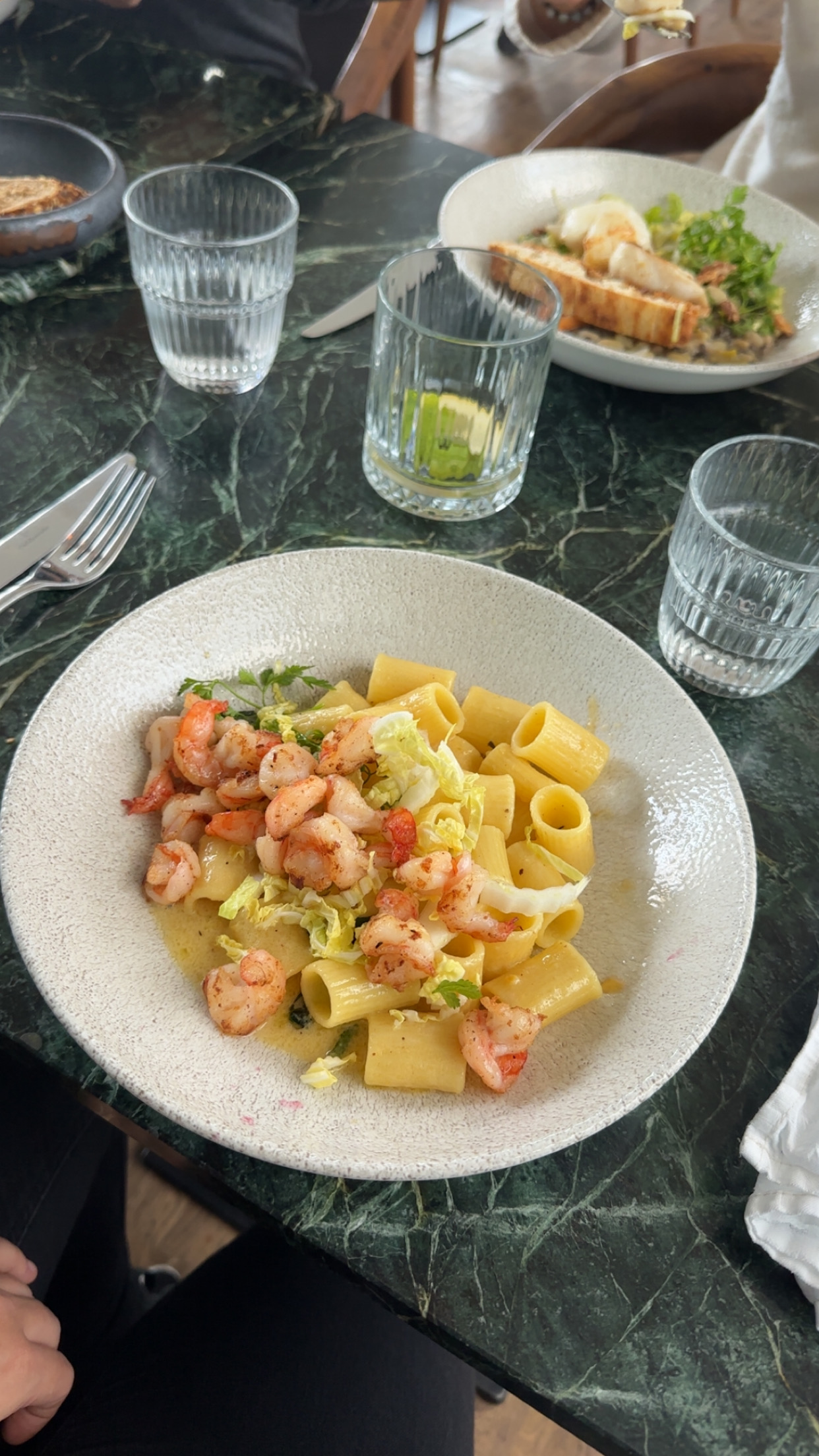 Pasta mit Crevette als Menu