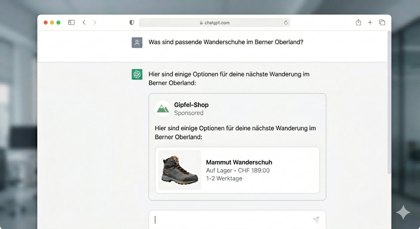 Idee wie Chatgpt Ads aussehen könnten