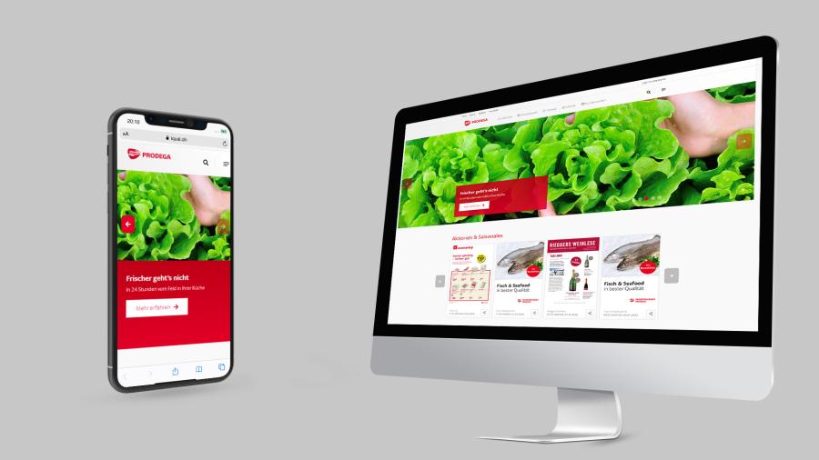 Smartphone- und Desktop-Screenshot der Transgourmet Website