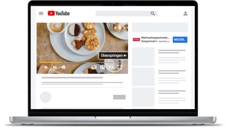 Screenshot Youtube Ads, Kambly