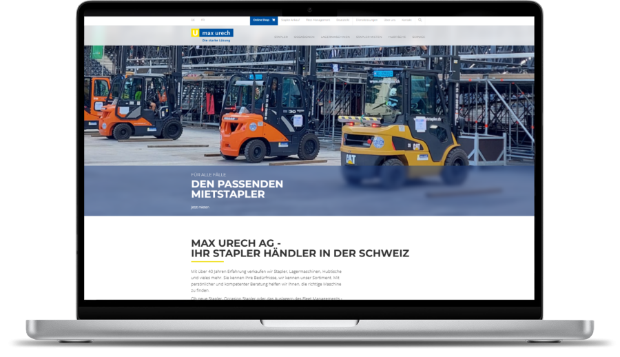 Benutzerfreundlicher und angebotszentrierter Auftritt Screenshot Startseite, Max Urech