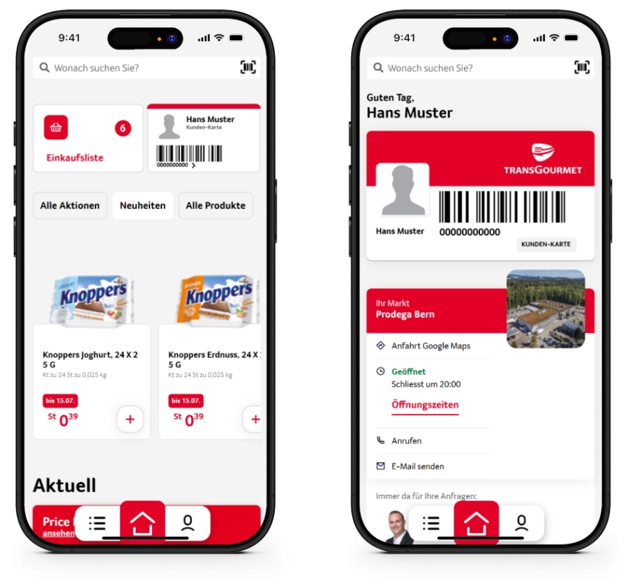 Transgourmet Kundenkonto Screenshot App