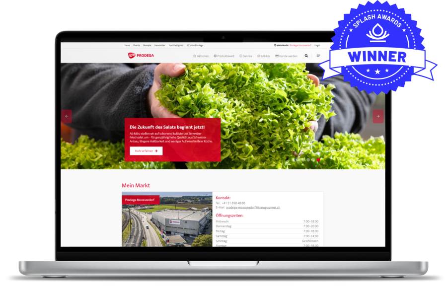 Ausgezeichnet für Struktur, Innovation & Wirkung – Drupal Splash Award 2023 Transgourmet Website Splash Award Winner